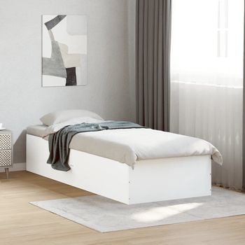 vidaXL Estructura de cama madera de ingeniería blanca 75x190 cm