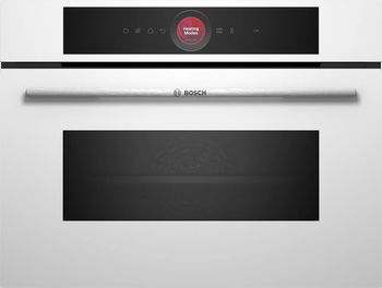 Horno Microondas - BOSCH CMG7241W1, 45 cm, Cristal Blanco, Home Connect