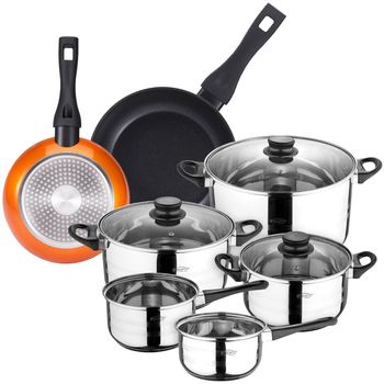 San Ignacio Toledo Batería de Cocina 8 Piezas + Bergner Set de 2 Sartenes