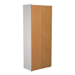 2000 Wooden Cupboard (450mm Deep) White Carcass Nova Oak Doors