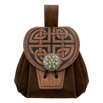 Bolsa de cinturón en relieve de estilo Mid-Century para hombre, riñonera portátil estilo renacentista vikingo vintage, monedero bolsa de dados