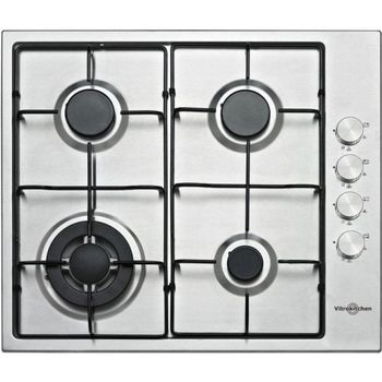 Vitrokitchen EN640LIB Placa de Gas Butano 4 Zonas 60cm Acero Inoxidable