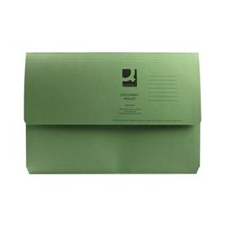 Q-Connect Document Wallet Foolscap Green (Pack of 50) Ref KF23012