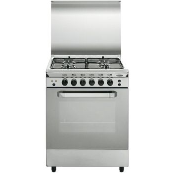 Vitrokitchen UN55IN Cocina de Gas Natural 4 Zonas + Horno Acero Inoxidable