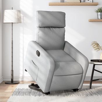 vidaXL Sillón eléctrico reclinable elevable de tela gris claro