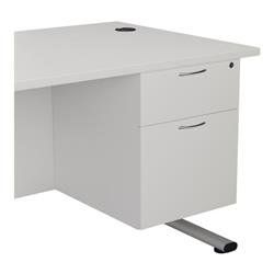 Mezzo 2 Drawer Fixed Pedestal - White - TESHP2/655WH