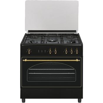 Vitrokitchen RU9060B Cocina de Gas Butano 5 Fuegos + Horno Antracita