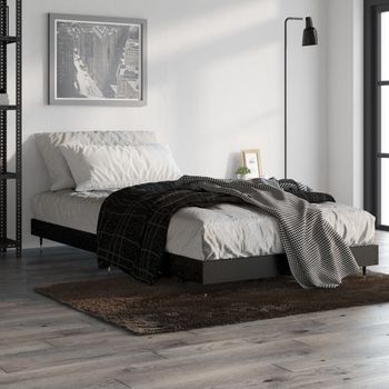 vidaXL Estructura de cama madera de ingeniería negra 100x200 cm