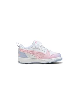 Zapatillas puma rebound v6 lo b, white cool, niña