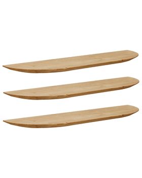 Pack 3 estanterías redondeadas de madera flotantes medio 100x3,2cm