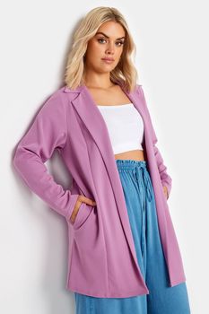 Yours Blazer Largo Malva, Mujer Curvy Y Tallas Grandes, Yours