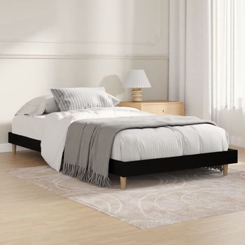 vidaXL Estructura de cama madera de ingeniería negra 100x200 cm