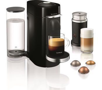 NESPRESSO by Magimix VertuoPlus Coffee Machine with Aeroccino - Piano Black, Black