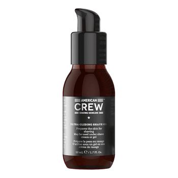 Ultra Gliding Shave Oil - 50 ml - American Crew - Aceite no graso que prepara y protege la piel antes del afeitado.