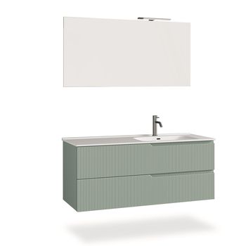 Mueble de baño bañera derecha 4 piezas en mdf verde salvia