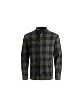 Camisa jack & jones gingham twill hombre dusty olive