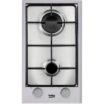 Beko HDCG 32220 FX Placa de Gas 2 Zonas 30cm Acero Inoxidable