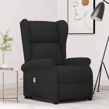 vidaXL Sillón elevable tela negro