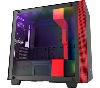 H400i Micro-ATX Mid-Tower PC Case - Black & Red, Black