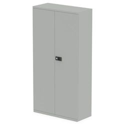 Qube by Bisley 1850mm 2-Door Cupboard Goose Grey With Shelves