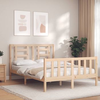 vidaXL Estructura de cama sin colchón madera de pino blanca 140x200 cm