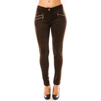 Tcqb Pantalón fluido Pantalon P604 Marron para mujer