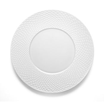 Plato llano (x6) porcelena blanco