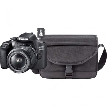 Canon 2000D 24.1MP WiFi + EF-S 18-55mm F3.5-5.6 IS II + Bolsa SB130 + SD 16GB