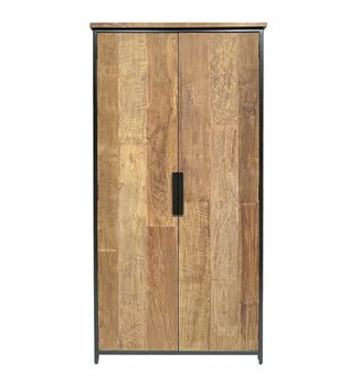 Aparador de 2 puertas l.100 cm en teca reciclada y metal negro