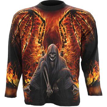 Spiral Camiseta manga larga Flaming Death para mujer