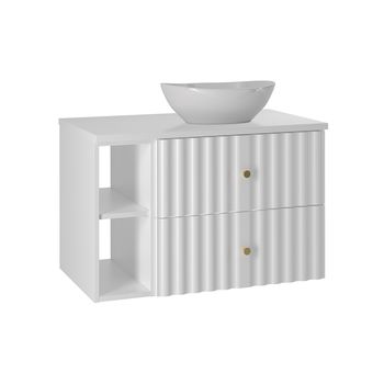 Mueble lavabo 2 compartimientos estratificado blanco