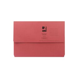 Q-Connect Document Wallet Foolscap Red (Pack of 50) Ref KF23016