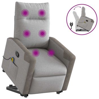 vidaXL Sillón de masaje reclinable de pie de tela gris nube