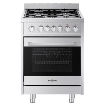 Vitrokitchen ST6060IN Cocina a Gas Natural 4 Fuegos con Horno Eléctrico 60cm