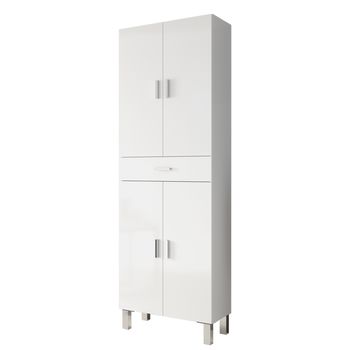 Columna de baño con 4 puertas y 1 cajón Aruba - blanco brillo