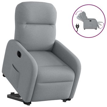 vidaXL Sillón eléctrico reclinable elevable de tela gris claro