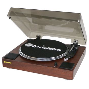 Roadstar TT-260SPK Tocadiscos de Vinilo Estilo Vintage con Amplificador y Altavoces Integrados