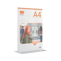 Nobo A4 Counter Top Acrylic Freestanding Poster Frame Clear 1915594