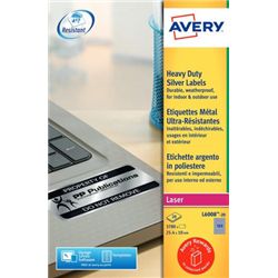 Avery Heavy Duty Labels Laser 189 per Sheet 25.4x10mm - L6008-20