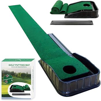 Tapete De Golf Para Mejorar Las Habilidades De Putt En Interiores, Retorno Automático De La Bola Y Recolector De Bolas Detrás Del Hoyo, Accesorios De Golf