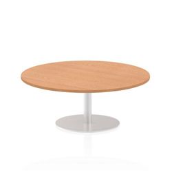 Italia 1200mm Poseur Round Table Oak Top 475mm High Leg