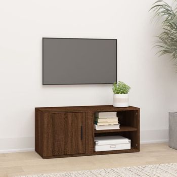 vidaXL Mueble para TV madera contrachapada roble marrón 80x31,5x36 cm