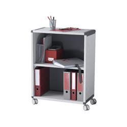 Fast Paper Mobile 2 Compartment Bookcase Grey/Charcoal - FDM2K211