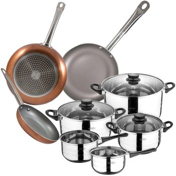 San Ignacio Toledo Batería de Cocina 8 Piezas + Optimum Plus Set de 3 Sartenes