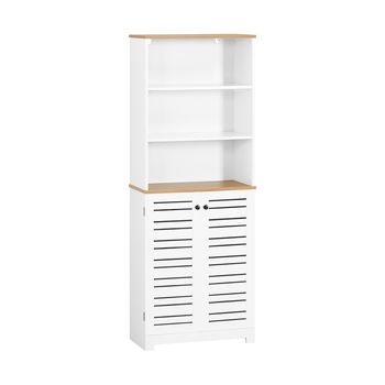 Mueble columna de baño con 5 estantes mdf blanco