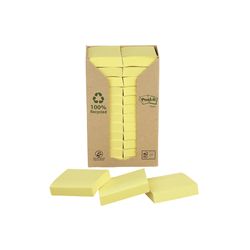 Post-it Recycled Notes 38x51mm 100 Sheets Canary Yellow (Pack of 24)