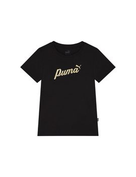 Camiseta casual puma ess+ script metallic g niña