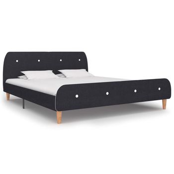 vidaXL Estructura de cama sin colchón tela gris oscuro 150x200 cm