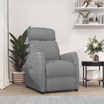 vidaXL Sillón elevable tela gris claro