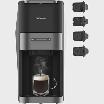 Cecotec Cafetera Cápsulas - Express Compacta FreeStyle Compact Dark. 1200W, Bomba de 20 Bares,